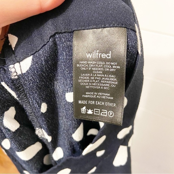 Wilfred Aritizia Women’s Viscose Blend Cropped Wide Leg Fawn Spotted Pants Large - Picture 7 of 12